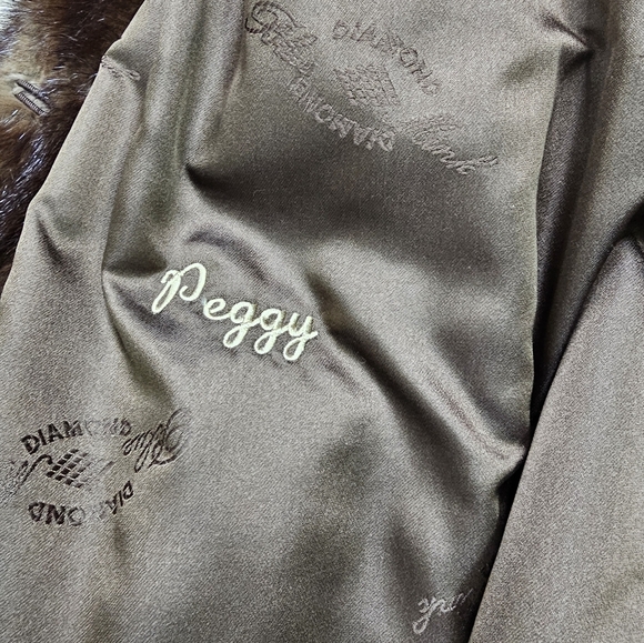 Blue Diamond Mink Canada Brown Fur Mid-Length Coat Large Glam - Picture 13 of 14